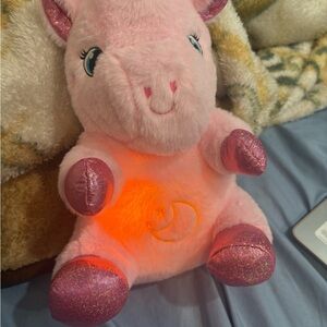Pink Plush Unicorn with Light-Up Feature